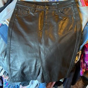 Rag & Bone brown leather skirt